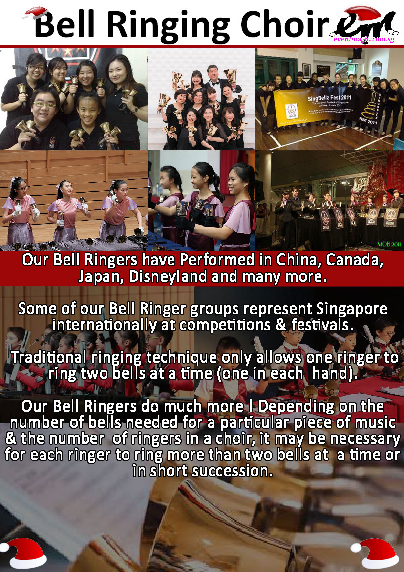 Bell Ringing Choir for hire Singapore. Hand Bell Ringing Group. Bell Ringing Christmas Singapore