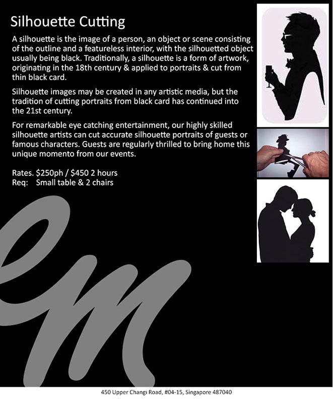 Silhouette Cutting for hire Singapore, 