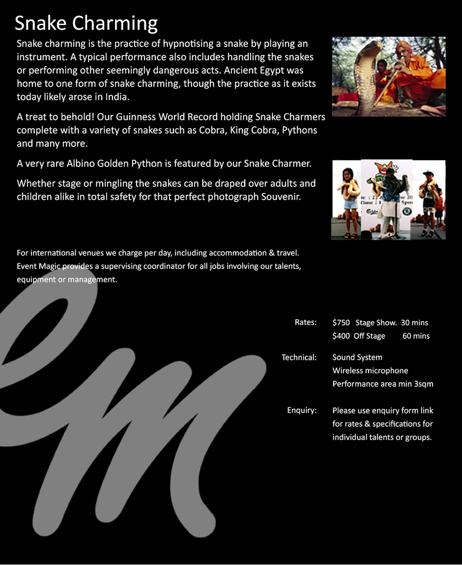 Snake Charming Singapore for Hire, Snake Charmer Singapore, Snakes Singapore,