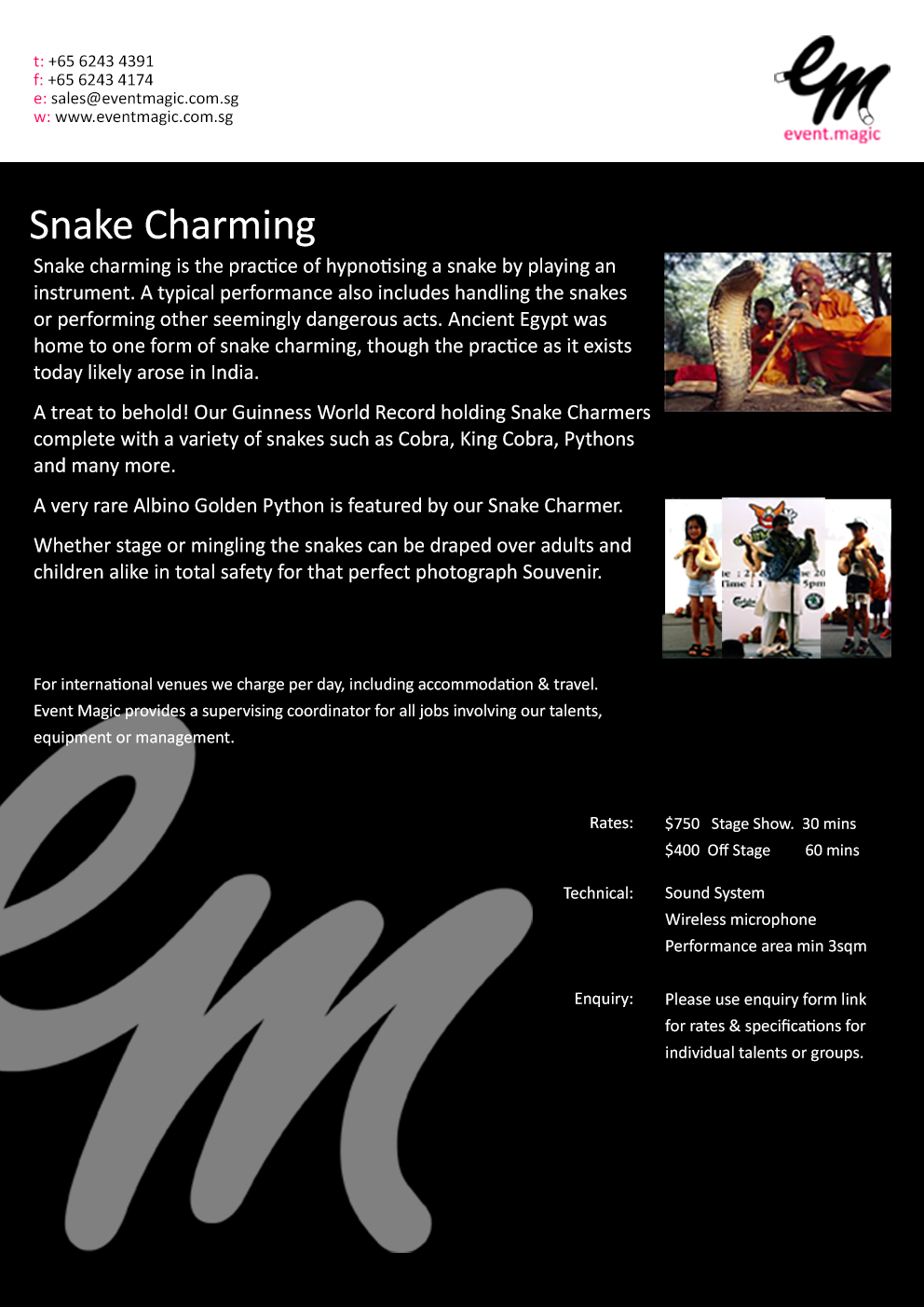 Snake Charming Singapore for Hire, Snake Charmer Singapore, Snakes Singapore,