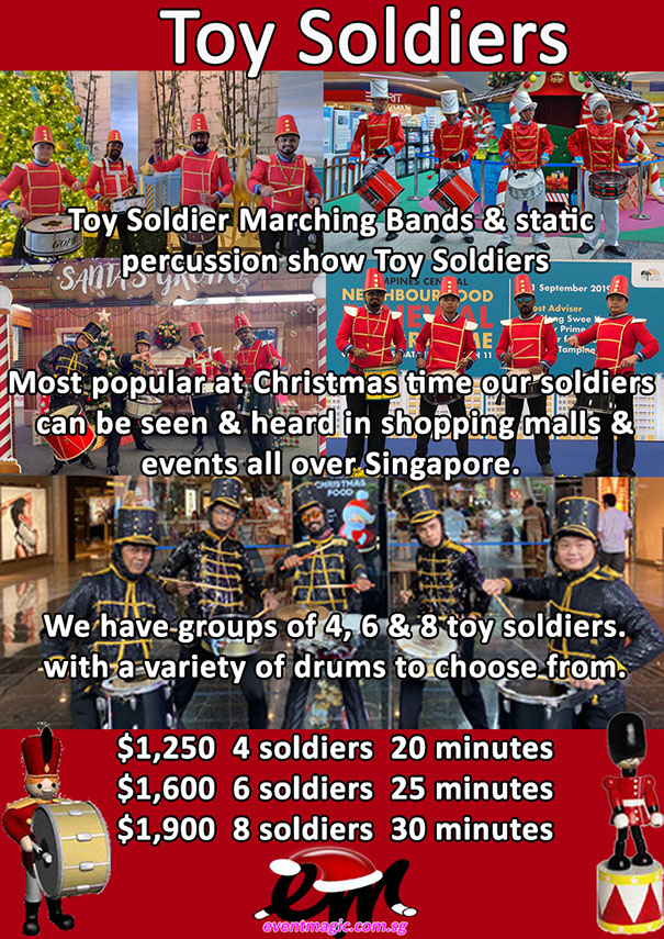 Toy Soldiers for hire, Nutcracker, Toy Soldiers Singapore, Santa Claus For Hire Singapore, Santa, Father Christmas, Santarina, Christmas 