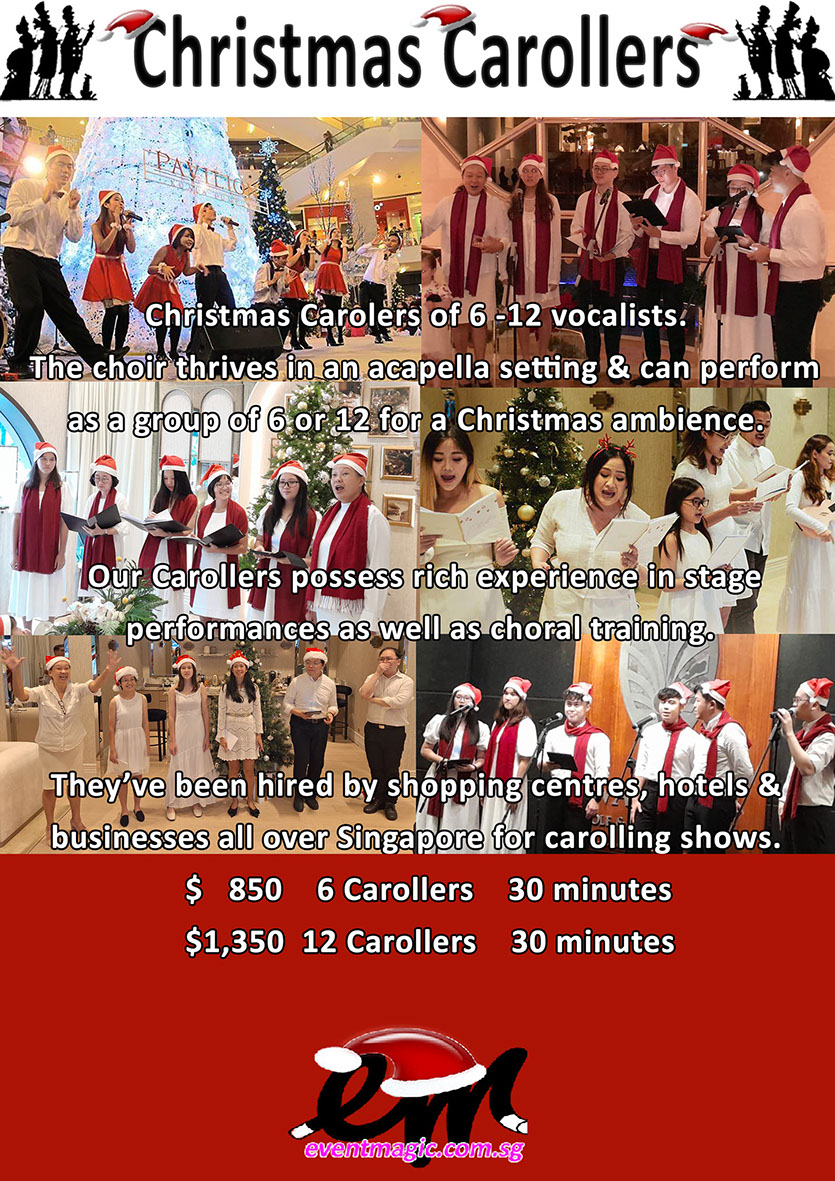 Christmas carolers for hire in singapore Christmas Caroll Singers, Carol Singers, Carrol Singers, Carolling for hire
