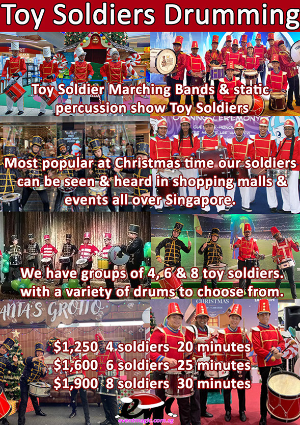 Toy Soldiers for hire, Nutcracker, Toy Soldiers Singapore, Santa Claus For Hire Singapore, Santa, Father Christmas, Santarina, Christmas 